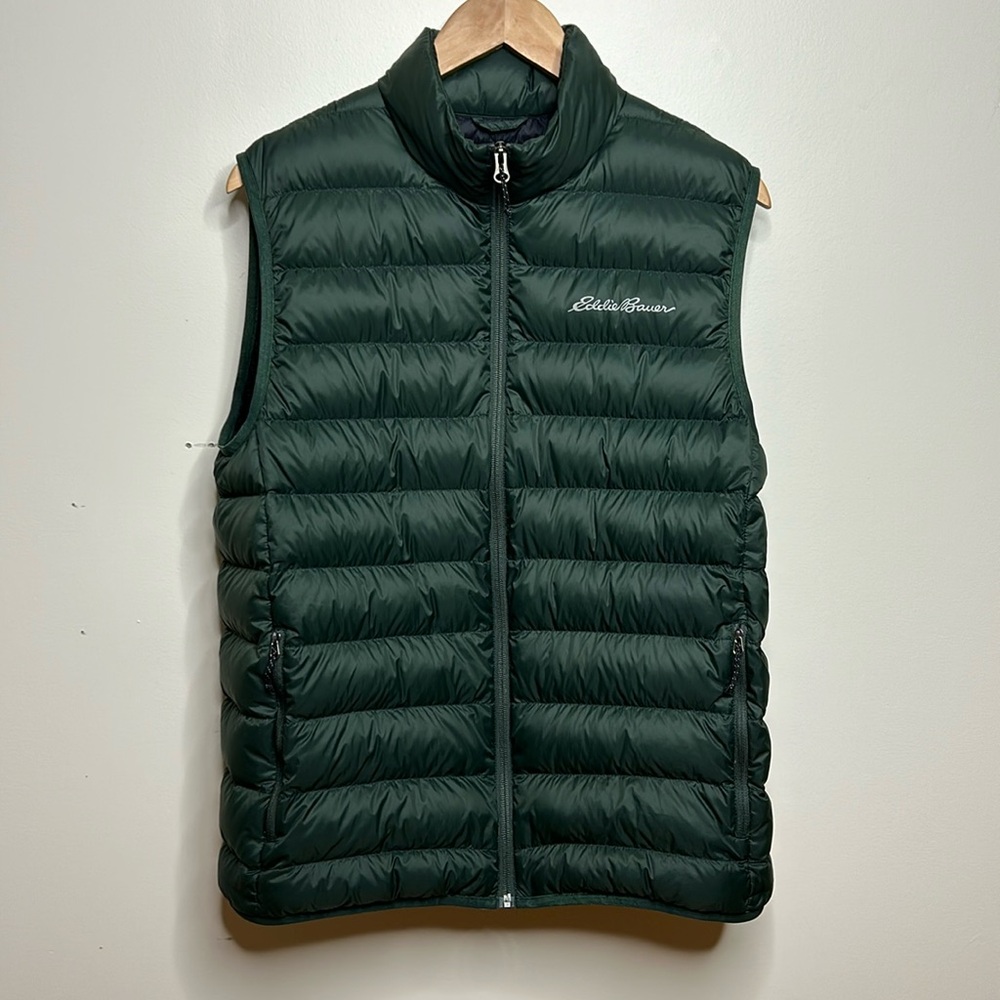 Eddie Bauer Cirruslite Down Puffer Vest Men’s Green Full Zip US Size M
